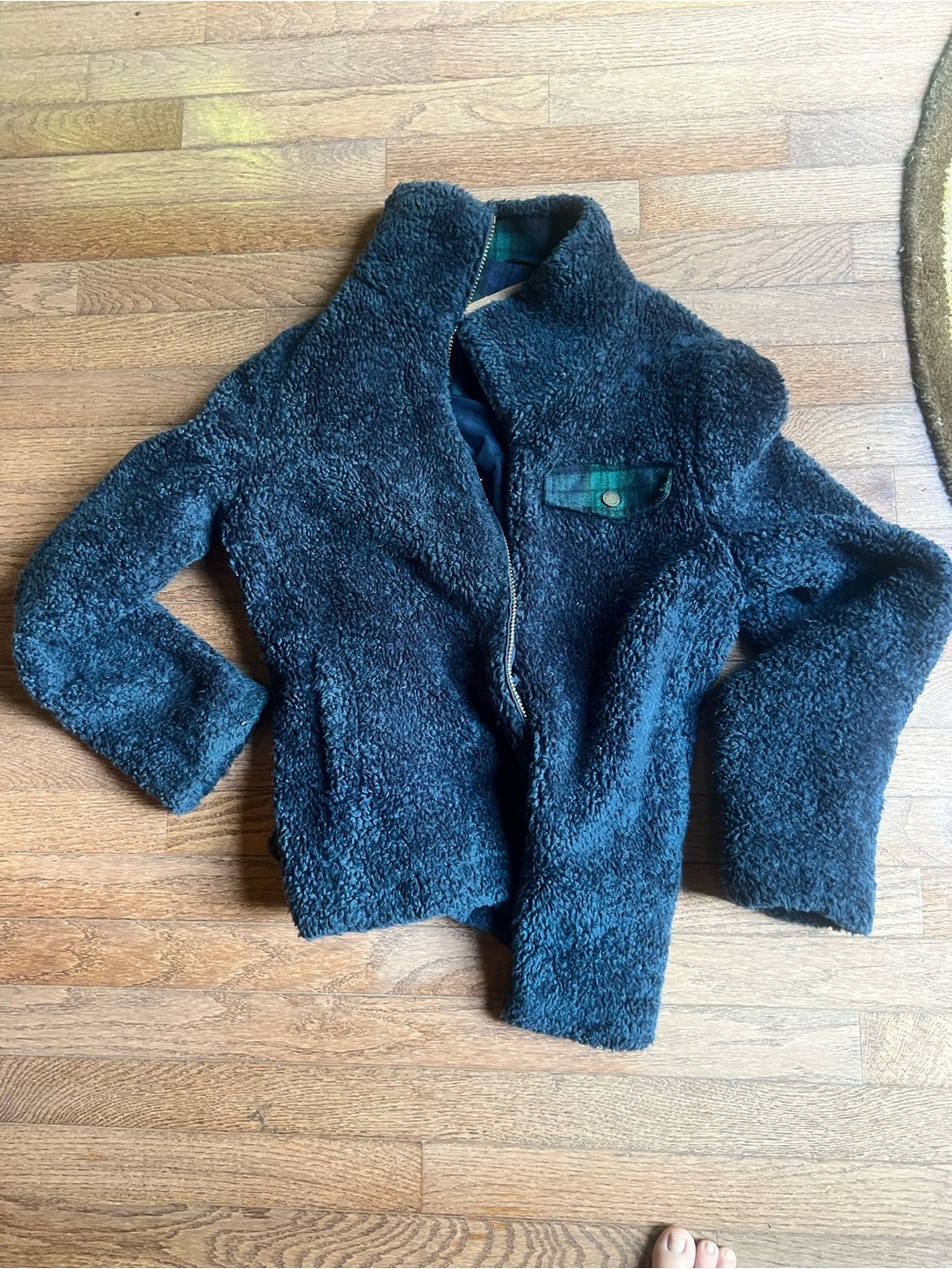 Pendleton Navy Plush Sherpa Zip Jacket